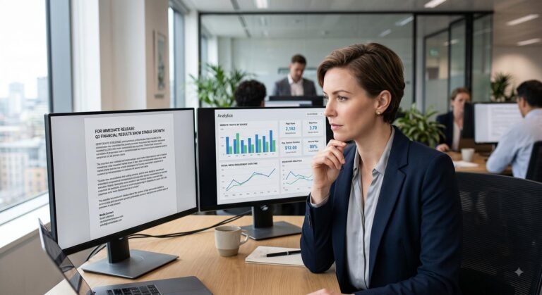 By analyzing referral traffic and search visibility, communications teams can measure the direct impact of press releases within a broader content marketing strategy.