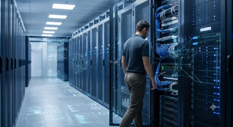 Corporate server facility representing global enterprise AI infrastructure investment.